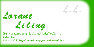 lorant liling business card